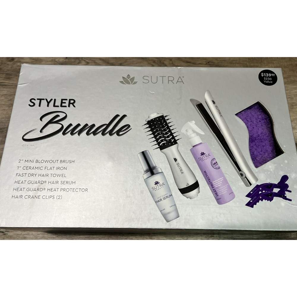 SUTRA Styler Bundle 6-PC Set (Blowout Brush, Flat Iron, Hair Serum & More )
